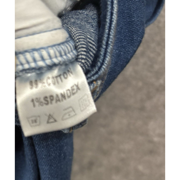 GSUWOO SO REAL Layered Jeans Womens Sz S Blue Distressed Stretch - Picture 5 of 8